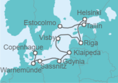 Itinerario del Crucero Desde Estocolmo (Suecia) a Copenhague (Dinamarca) - WindStar Cruises