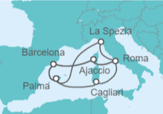 Itinerario del Crucero Italia, Francia y España - AIDA