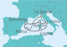 Itinerario del Crucero Italia, Francia y España - AIDA