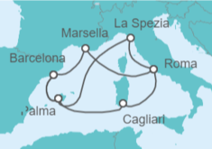 Itinerario del Crucero España, Italia y Francia - AIDA