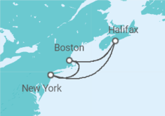 Itinerario del Crucero Canadá y Estados Unidos  - Cunard