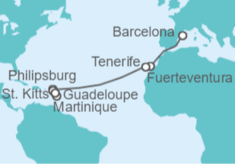 Itinerario del Crucero Desde Barcelona a Guadalupe - Costa Cruceros