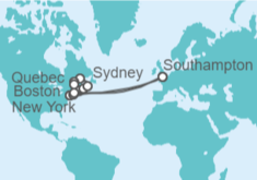 Itinerario del Crucero De Londres a EEUU y Canadá - Cunard