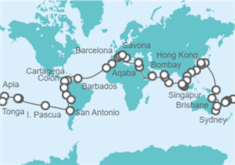Itinerario del Crucero Vuelta al mundo  Costa Cruceros - Costa Cruceros