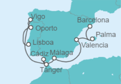 Itinerario del Crucero España, Portugal y Marruecos - Celebrity Cruises