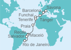 Itinerario del Crucero Rumbo a Brasil - Costa Cruceros