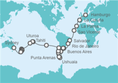 Itinerario del Crucero De Hamburgo a Sydney - AIDA