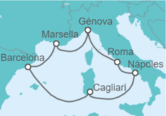 Itinerario del Crucero Francia, España, Italia - Costa Cruceros
