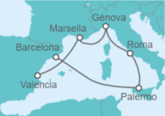 Itinerario del Crucero Francia, Italia - MSC Cruceros