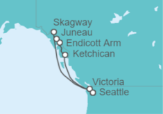 Itinerario del Crucero Alaska: Pasaje Interior - Endicott Arm - Princess Cruises
