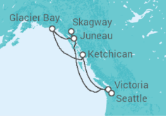 Itinerario del Crucero Alaska: Pasaje Interior - Bahía de los Glaciares - Princess Cruises