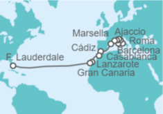 Itinerario del Crucero Mediterráneo y Transatlántico - Princess Cruises