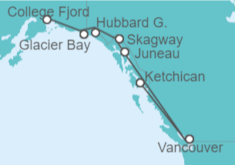 Itinerario del Crucero Aventura en Alaska - Princess Cruises