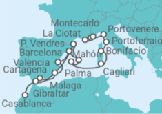 Itinerario del Crucero Desde Barcelona a Montecarlo (Mónaco) - Seabourn