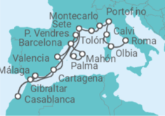 Itinerario del Crucero Desde Barcelona a Civitavecchia (Roma) - Seabourn