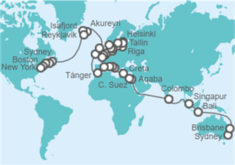 Itinerario del Crucero Vuelta al mundo - Princess Cruises