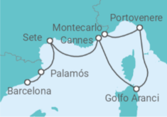 Itinerario del Crucero España, Francia - Seabourn