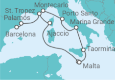 Itinerario del Crucero Desde Montecarlo (Mónaco) a Barcelona - Seabourn