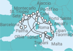 Itinerario del Crucero Desde Montecarlo (Mónaco) a Barcelona - Seabourn