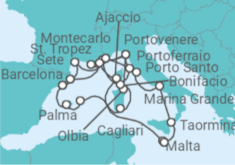 Itinerario del Crucero Desde Montecarlo (Mónaco) a Barcelona - Seabourn