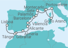 Itinerario del Crucero Marruecos, España, Francia, Italia - Seabourn