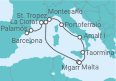 Itinerario del Crucero Desde Montecarlo (Mónaco) a Barcelona - Seabourn