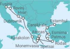 Itinerario del Crucero Turquía, Grecia y Croacia - Seabourn