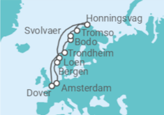 Itinerario del Crucero Noruega, Holanda - Seabourn