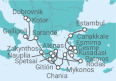 Itinerario del Crucero Desde Dubrovnik (Croacia) a Pireo (Atenas) - Seabourn