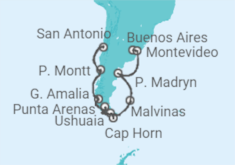 Itinerario del Crucero Sudamérica y Cabo de Hornos - Princess Cruises