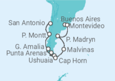 Itinerario del Crucero Sudamérica: Patagonia - Princess Cruises