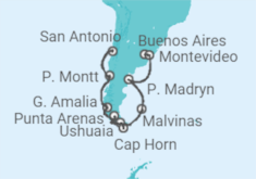 Itinerario del Crucero Sudamérica: Patagonia - Princess Cruises