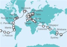 Itinerario del Crucero Vuelta al mundo - Princess Cruises