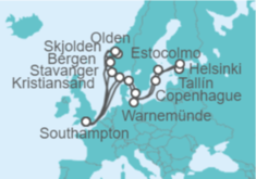 Itinerario del Crucero Fiordos Noruegos y Capitales Bálticas - Princess Cruises