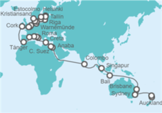 Itinerario del Crucero Vuelta al mundo - Princess Cruises