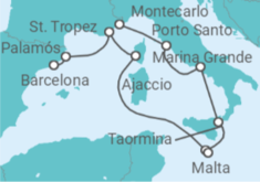 Itinerario del Crucero Desde Montecarlo (Mónaco) a Barcelona - Seabourn