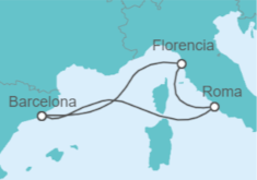 Itinerario del Crucero Escapada mágica mediterránea - Disney Cruise Line
