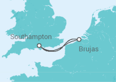 Itinerario del Crucero Minicrucero: Londres - Brujas  - Disney Cruise Line
