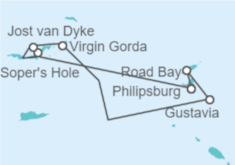 Itinerario del Crucero Islas Vírgenes - Reino Unido, Guadalupe - WindStar Cruises