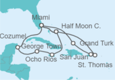 Itinerario del Crucero Caribe - Holland America Line