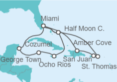 Itinerario del Crucero Bahamas, Puerto Rico, Islas Vírgenes - EEUU, Estados Unidos (EE.UU.), Jamaica, Islas Caimán, Méxi... - Holland America Line