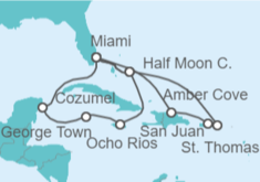 Itinerario del Crucero Bahamas, Puerto Rico, Islas Vírgenes, Jamaica - Holland America Line