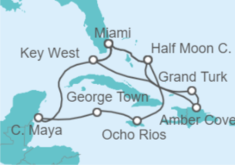 Itinerario del Crucero México, Jamaica, Estados Unidos, Bahamas - Holland America Line