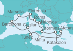 Itinerario del Crucero Italia, Francia, España, Túnez, Malta, Grecia - Holland America Line