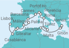 Itinerario del Crucero Marruecos, España, Italia, Túnez - Holland America Line