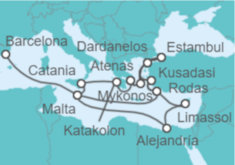 Itinerario del Crucero Desde Barcelona a Pireo (Atenas) - Holland America Line