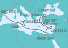 Itinerario del Crucero Desde Barcelona a Pireo (Atenas) - Holland America Line