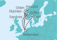 Itinerario del Crucero Fiordos Noruegos - Holland America Line