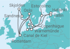 Itinerario del Crucero Capitales y Fiordos: Estocolmo de noche y Sognefjord - Holland America Line
