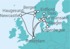 Itinerario del Crucero Dinamarca, Noruega, Holanda, Reino Unido - Holland America Line